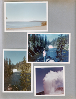 Yellowstone National Park. Geysers. Alan by waterfall