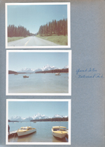 Grand Teton National Park. driving. lake with boats