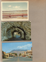 postcard Triple Tunnels Bill Cody Highway WY. postcard Cody WY Main Street
