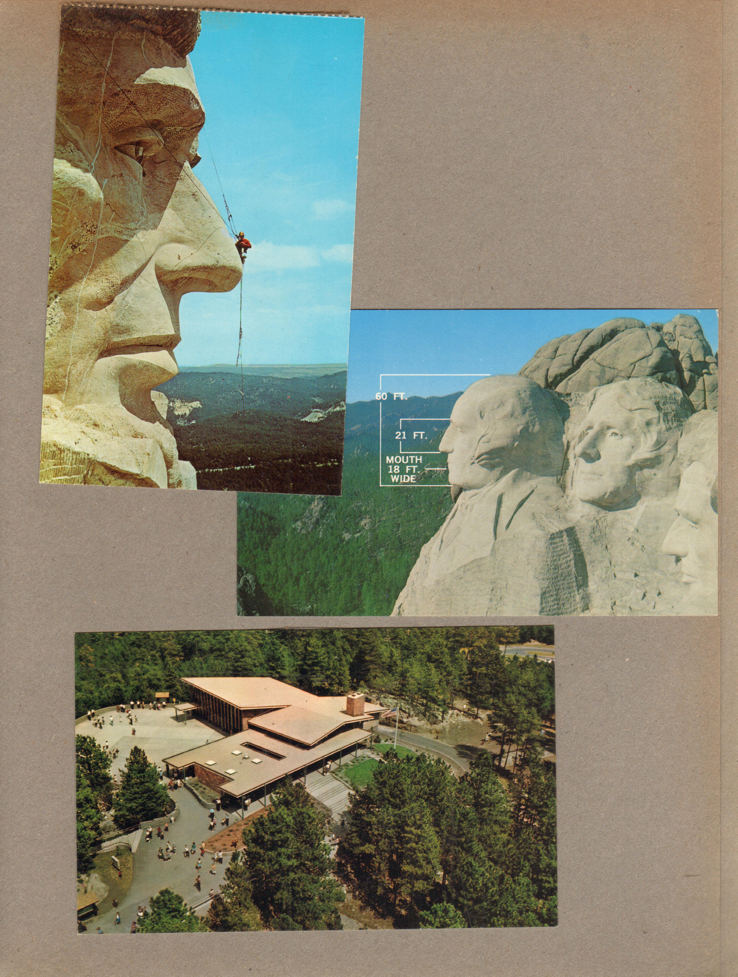 postcard Mount Rushmore Lincoln. postcard Mount Rushmore Washington. postcard Mount Rushmore visitors center.