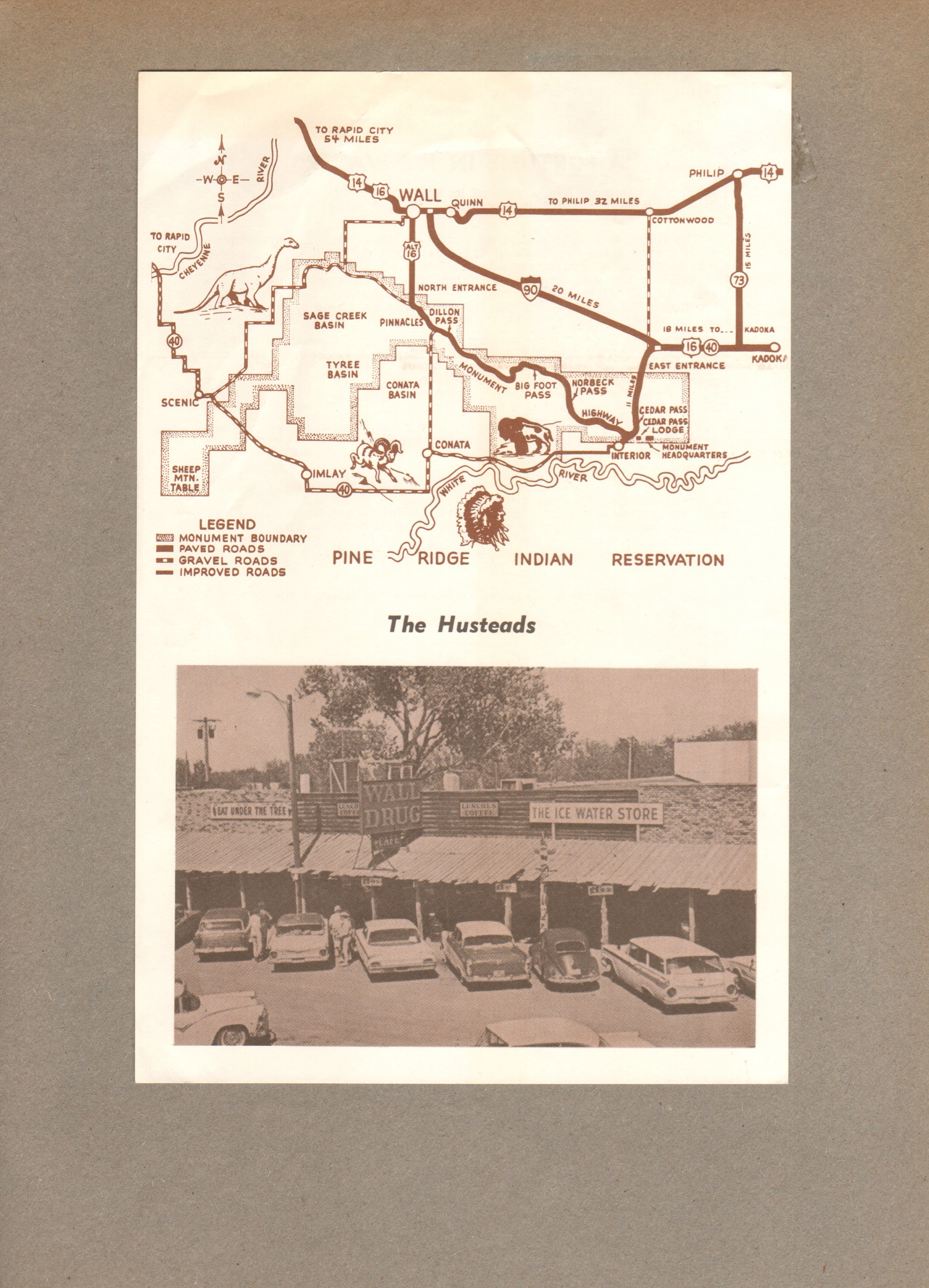map Pine Ridge Indian Reservation. Wall Drug photo The Husteads.