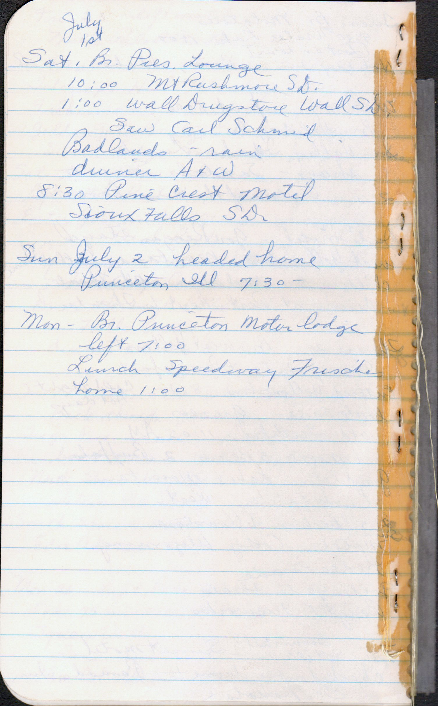 Rosemary's trip diary