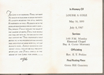 Louise Cole in memory of