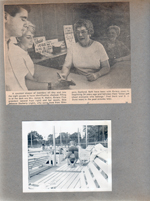 newspaper clipping Mrs Makin Riviera Club. Alan posing on deck at Rivi