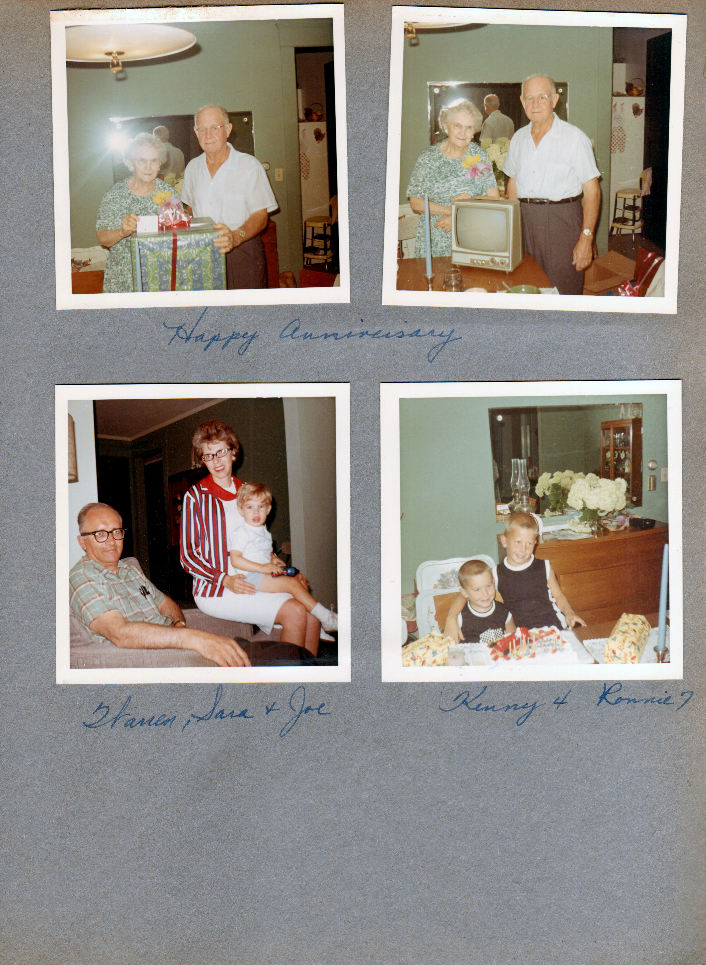 6122 dining room - Happy Anniversary Vonnie and Curt. New TV. Warren, Sara and Joe. Kenny and Ronnie