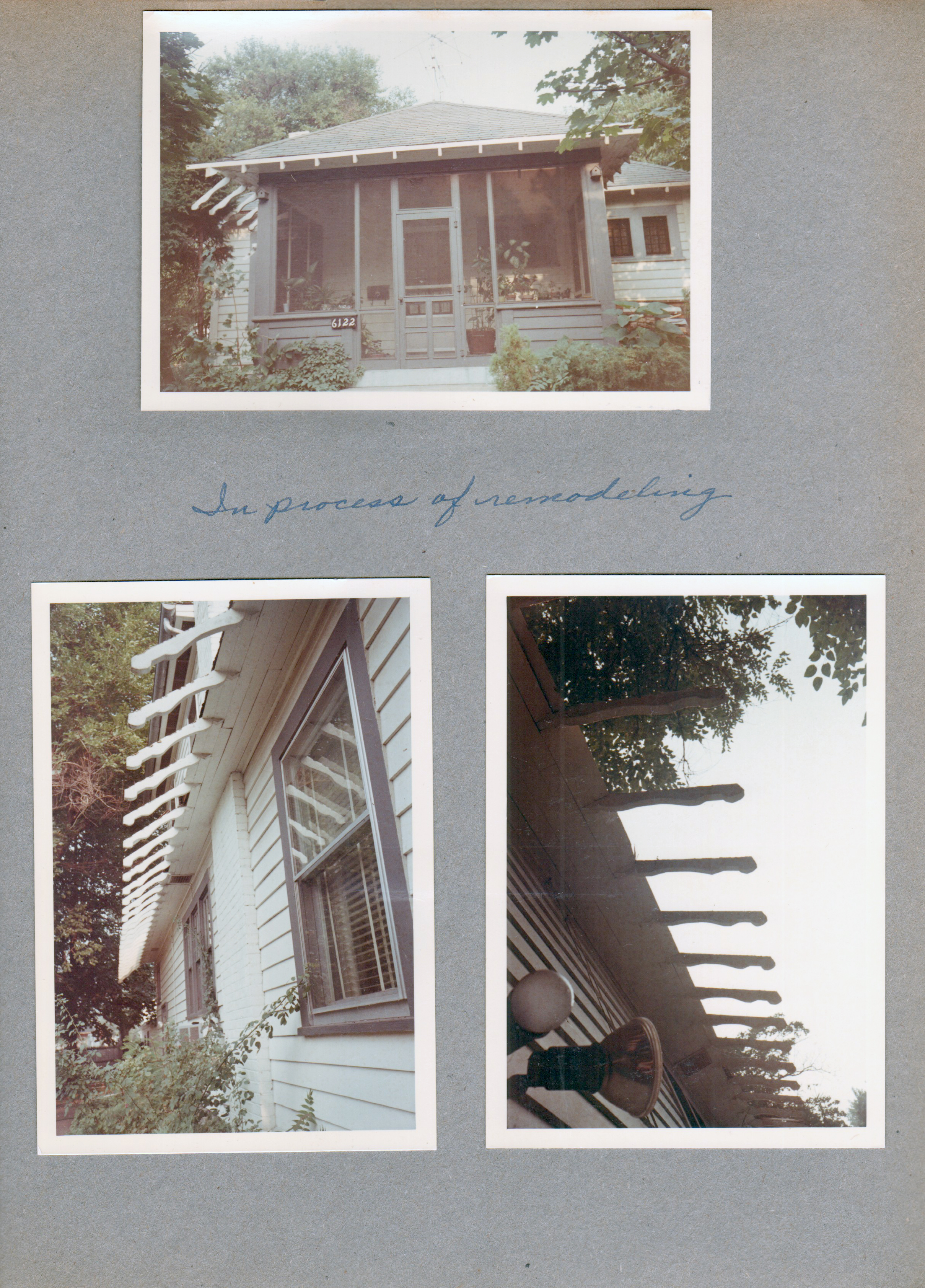 6122 house - In process of remodeling - cutting back eaves overhang. Porch