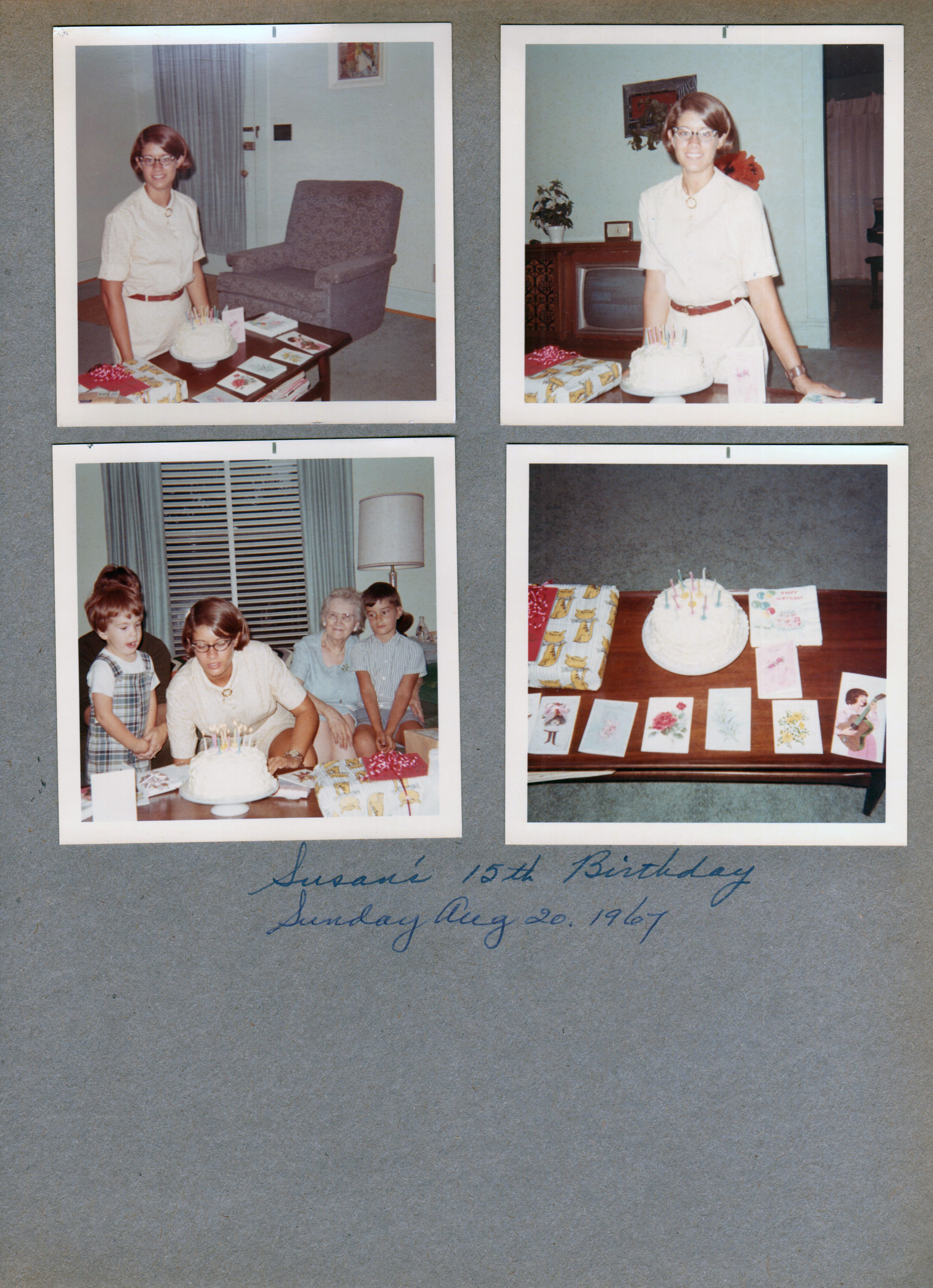 6122 Susan's birthday - living room - Nancy, Susan, Vonnie, Alan