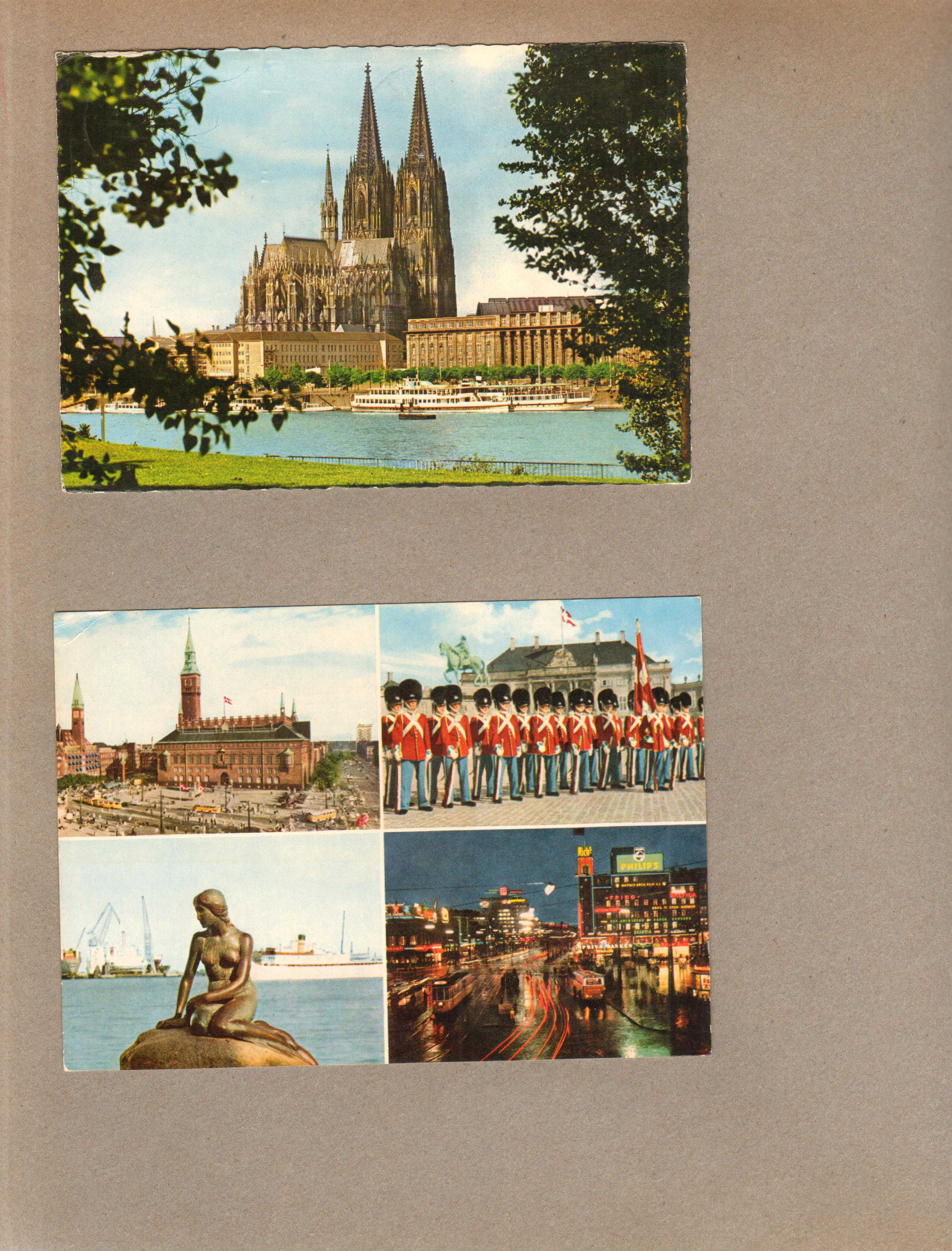 postcard Cologne Cathedral in Germany from Aunt E (Edith Spaulding). postcard from Warren The Little Mermaid
