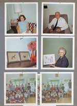 6122 living room - Rosemary, Curt, needlepoint dogs. Vonnie. School 80 Alan's 2nd grade class. Mark Hylton, Bruce Springer, Andy Wallace, Teddy Bennett, David Locke?
