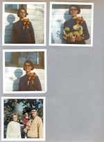 6122 behind house Susan with BRHS bow. Sara, Joe and Warren Letsinger.