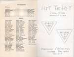 Hi-Y Tri-Hi-Y Broadway Evangelical United Brethren Church program Nov 21, 1967 - Susan listed