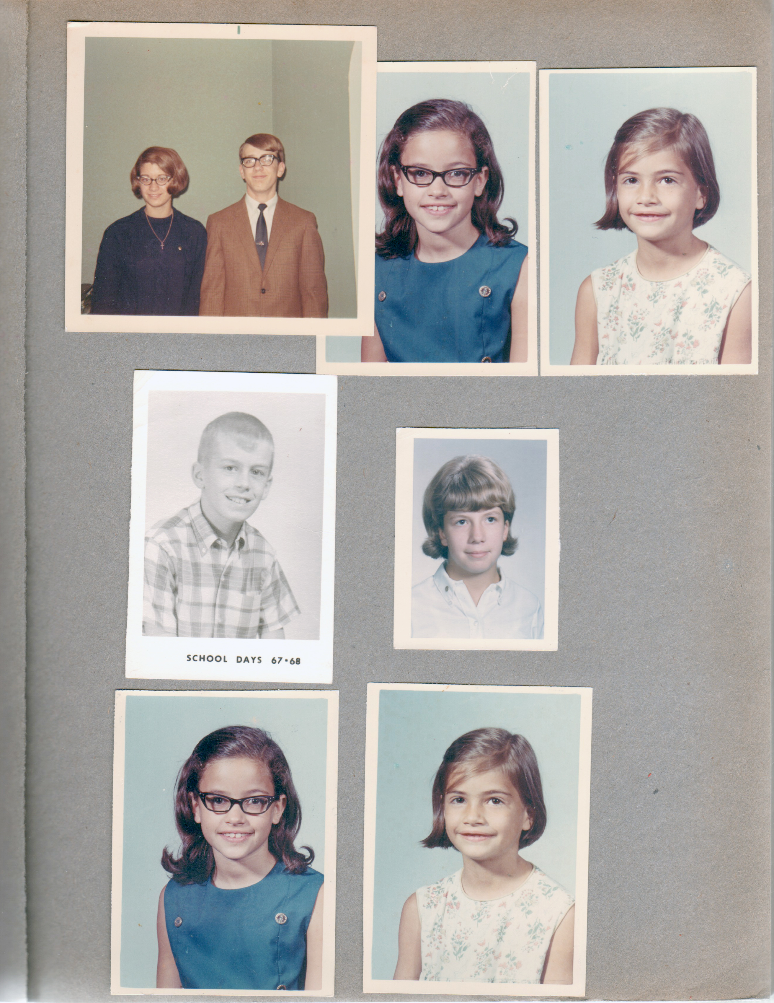 Susan and Randy Smith. School photos Cindy and Carole Morgan. Eddie and Karen Hague.