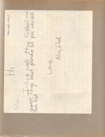 Letter to Rosemary for Alan and dad about IU Purdue game