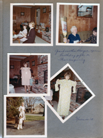 8817 Haverstick Glen's House - Mary, Glen, Karen. Helen Hague with new birthday broom and Alan. Karen with dress. 6122 Sandy and Brutus.