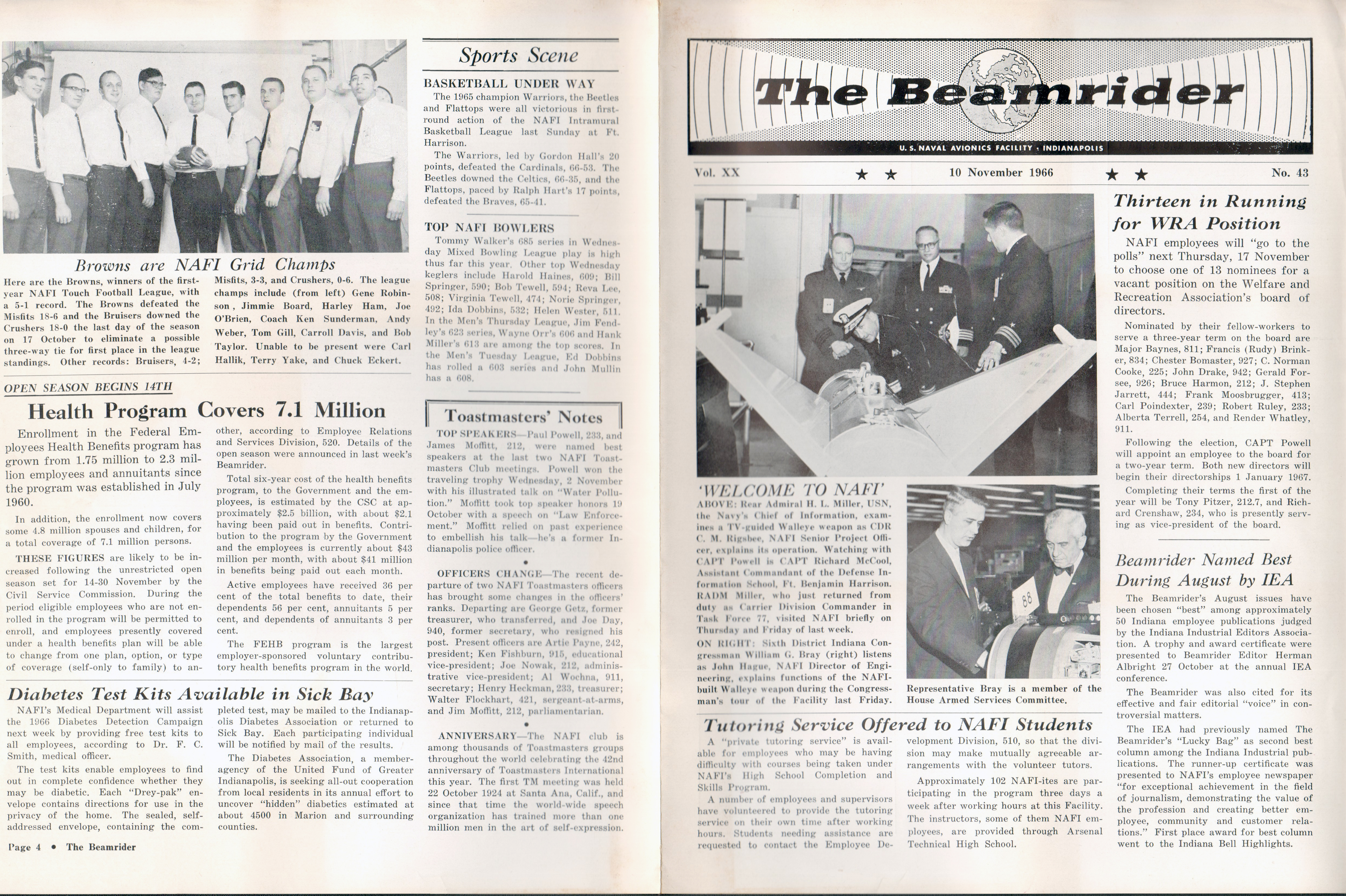 NAFI Beamrider Nov 16 1966 - John D Hague with congressman Bray