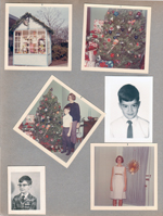 Glendale Christmas Santa Village. 6122 Christmas tree - Alan and Susan. Alan portraits. Susan by front door - prom dress?