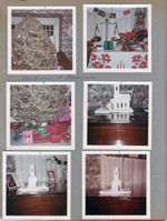 6123 Christmas at the Brawners. Tree. Icing chapel, portraits of Sandy and Maud.