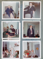 6122 living room - Helen Hague. Girstle Hague. Rosemary. Phillip Letsinger. Joe, Sara and Bonnie. Warren.