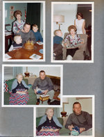 6122 dining room - Kenny Betty Dave Ronnie birthday cake. Living room Ronnie, Betty, Rosemary. Vonnie and Dave.