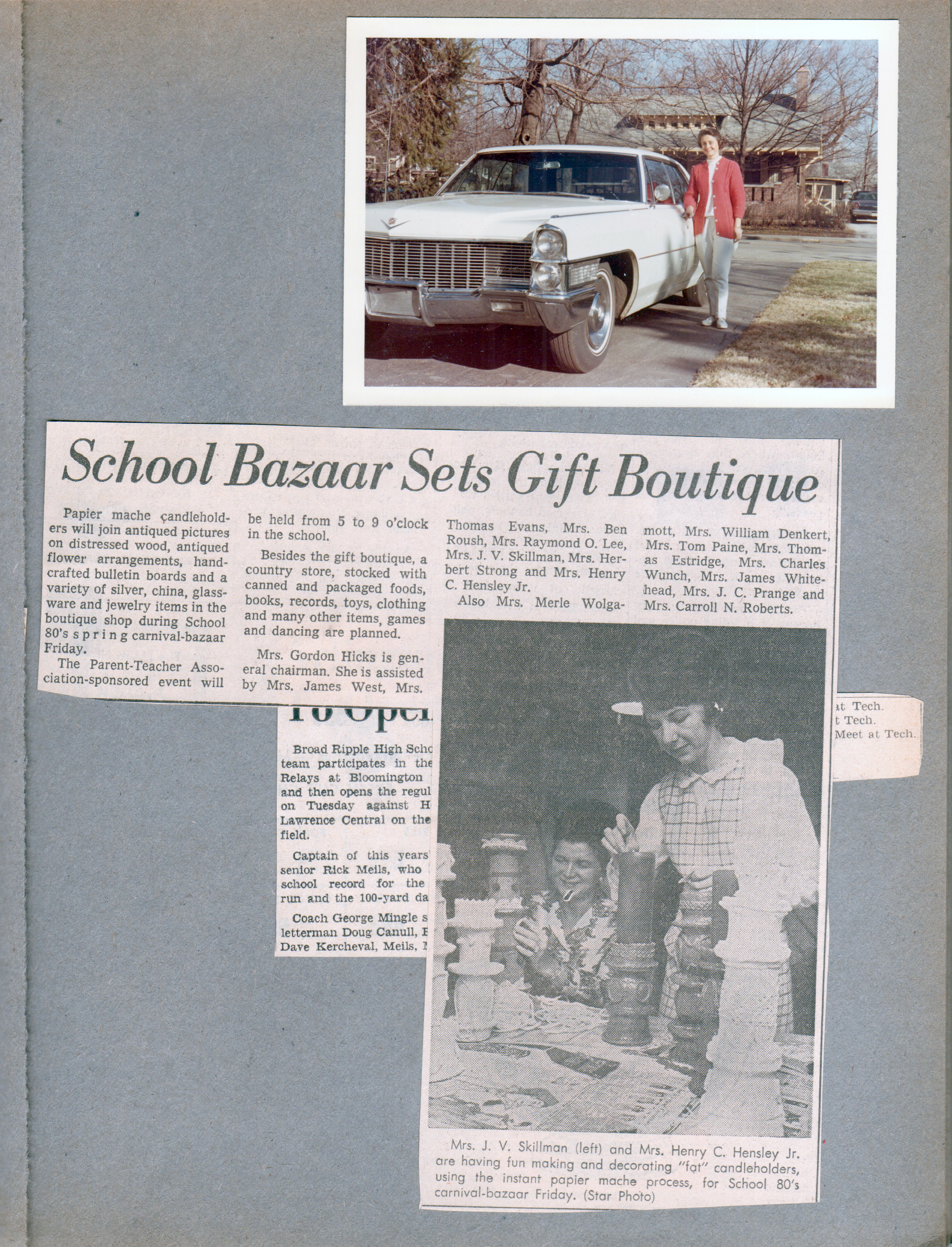 6122 yard - Rosemary and Cadillac. newspaper clipping School 80 bazaar