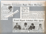 newspaper clipping BRHS  Ripples Acts. Fleming-Barker wedding. Exercise in Knowledge.