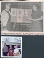 newspaper clipping Bedford - Florence Harrell - Pleasant Run Extension Homemakers. 6122 garage Florida bound - John Susan Alan Rosemary