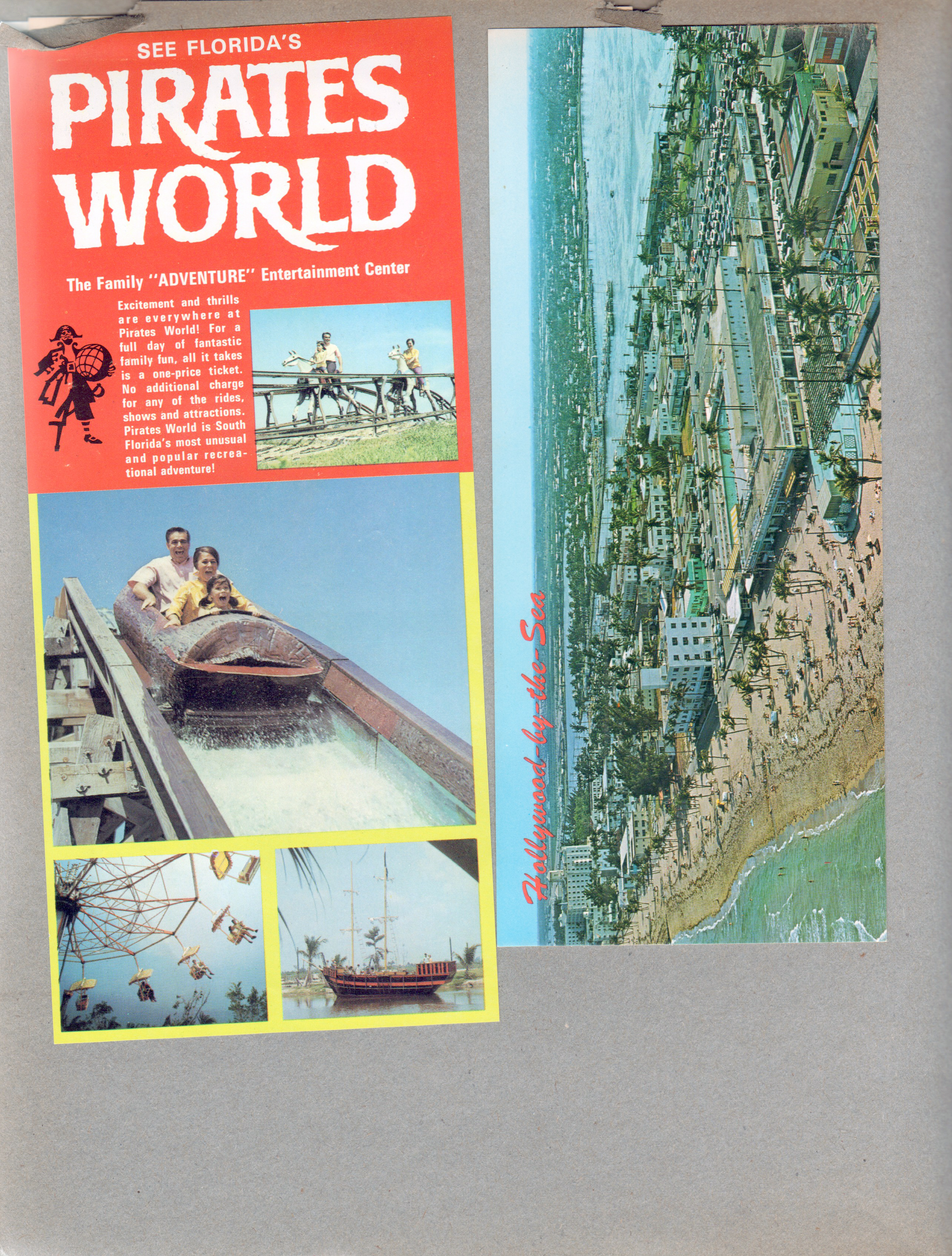 brochure - Pirates World. postcard Hollywood by the Sea FL Johnson Street 