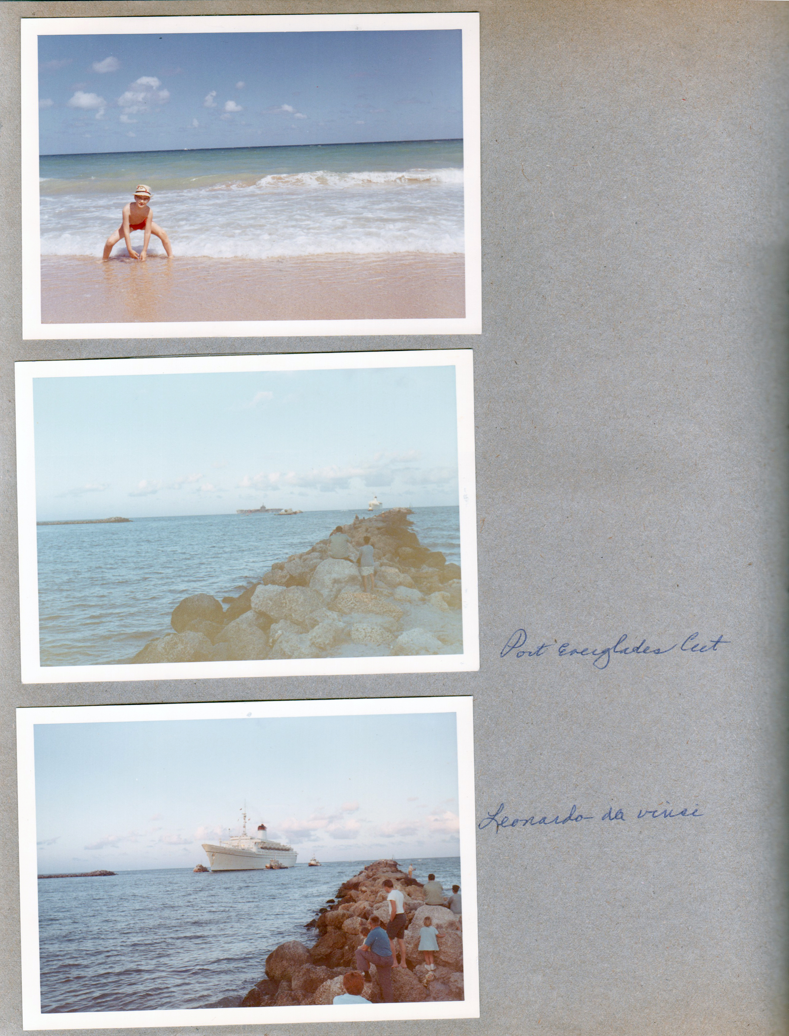 Hollywood Beach - Alan in water. Port Everglades - Leonardo da vinci ship