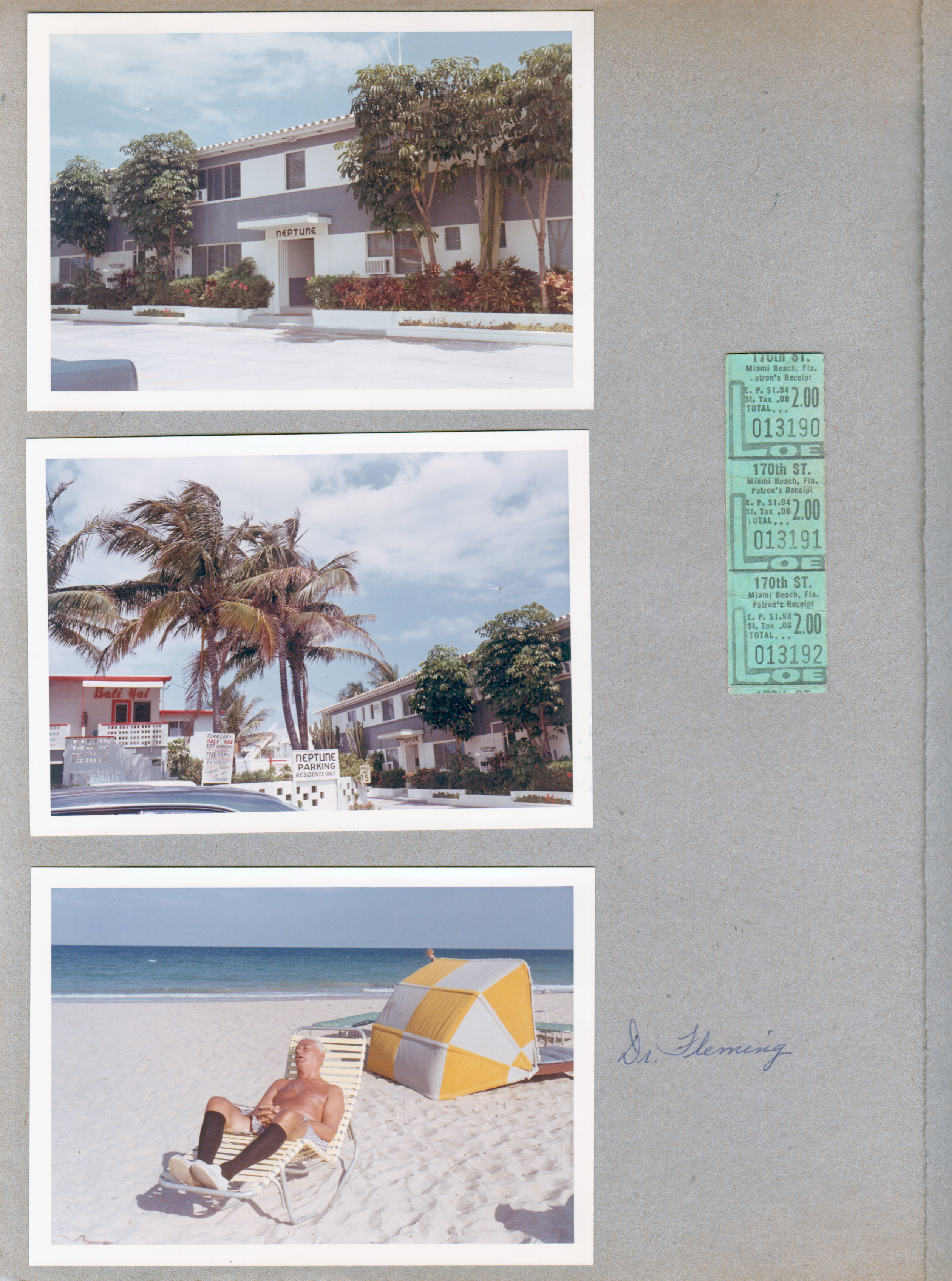 Hollywood Beach - Neptune - Surf Road side. Dr Fleming on beach in lounge. movie tickets Lowes 170th Street Miami Beach