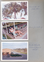 Hollywood Beach - coconuts at Bali Hai. Rosemary in Neptune lounge under awning. North Atlanta Howard Johnson Motel.
