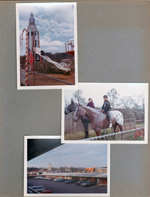 North Atlanta Howard Johnson Motel - Rocket slide. Alan on fiberglass horse.