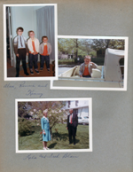 6122 living room - Alan Ronnie Kenny. Kenny in pickup truck. Lela (Margaret Letsinger) and Fred Blair 6122 yard.