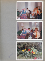 6122 living room - Vonnie, Alan, Kenny, Curt, Ronnie on sofa. Tulips