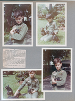 Alan in Army outfit and toy Manchester puppies 6122 yard. newspaper clipping poisonous Lily of the Valley and Castor bean seeds