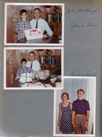 6122 basement - June Birthdays - Alan and John. Susan and Randy Smith in living room
