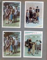 Carole, Cindy and Cammy, Alan. Alan, Helen, Curt, Carole, Bill, Cindy, Cammy.  Morgans at Indianapolis Airport TWA