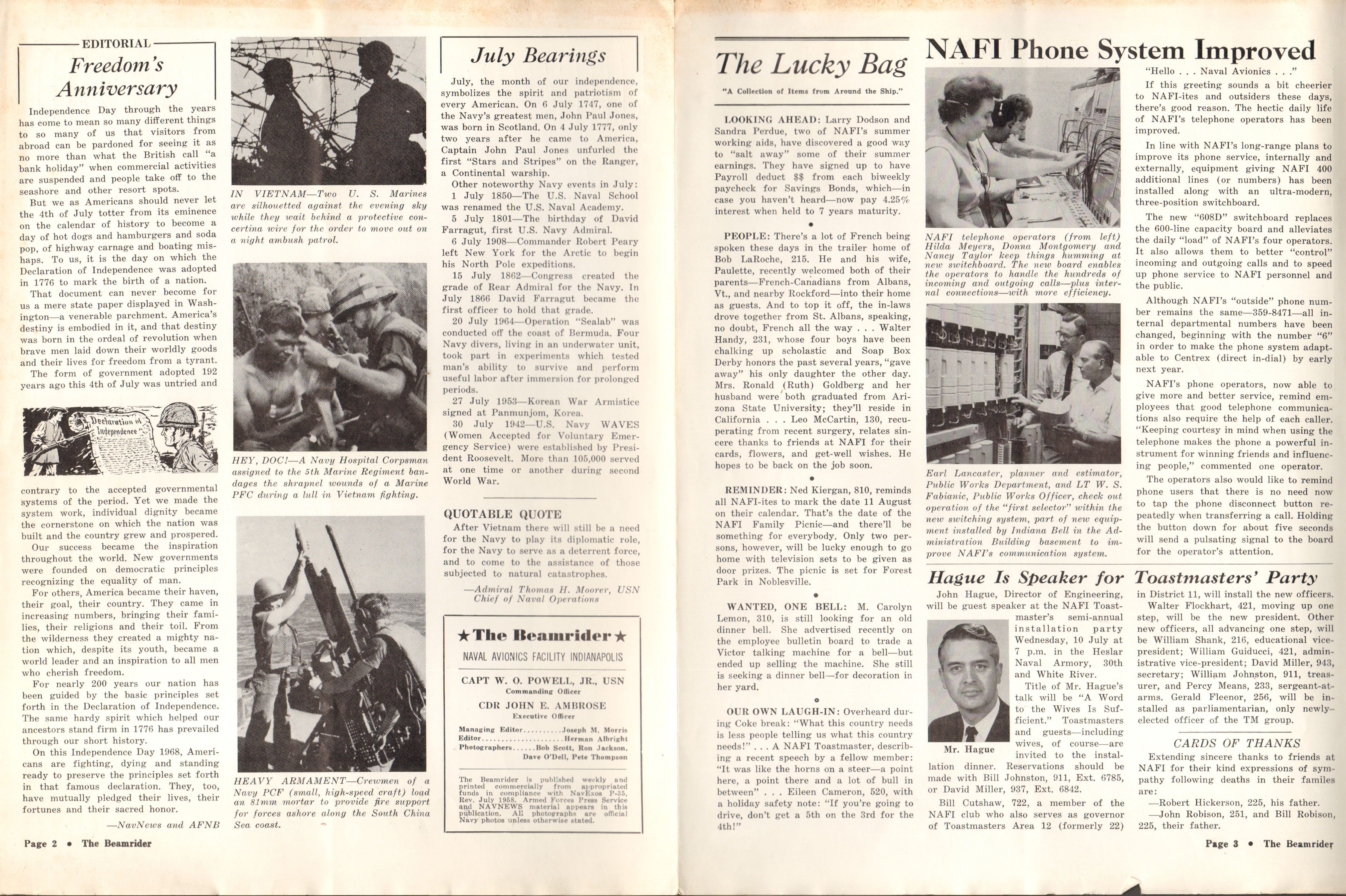 NAFI Beamrider Jul 3 1968 - Hague is speaker