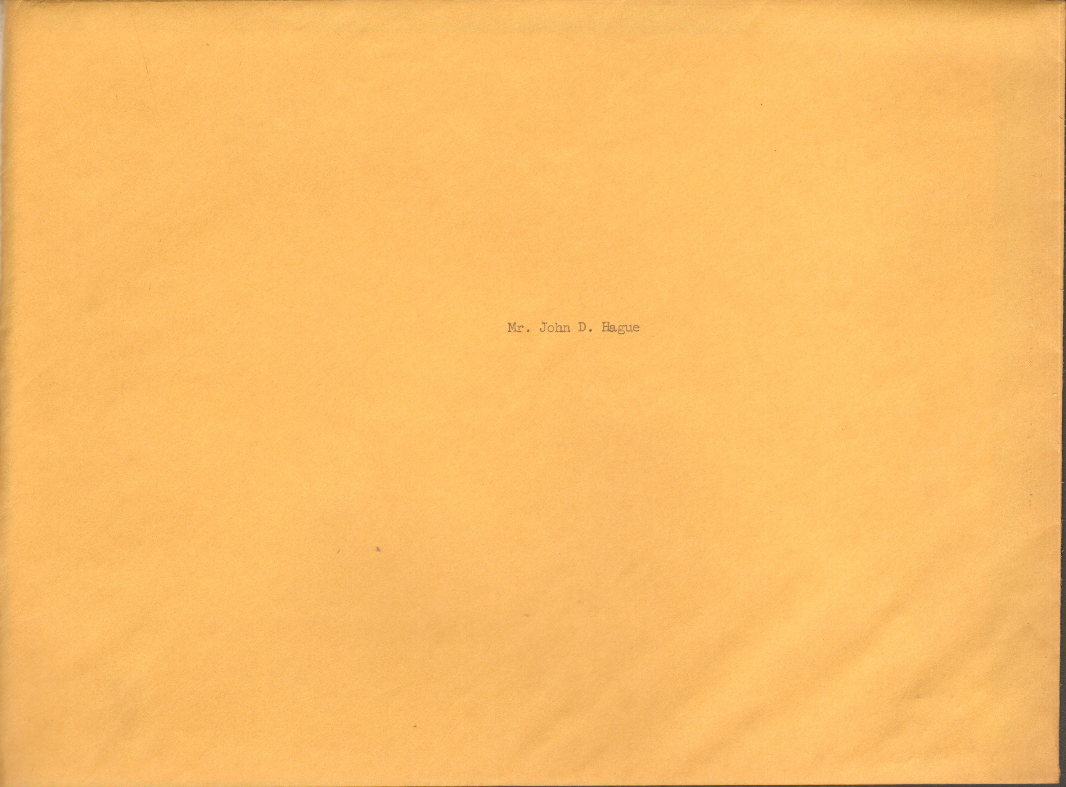 manila envelope John D Hague