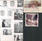 John D Hague picture on sheet of small Navy pictures. Susan at Riviera Club. 6122 living room coffee table with cake