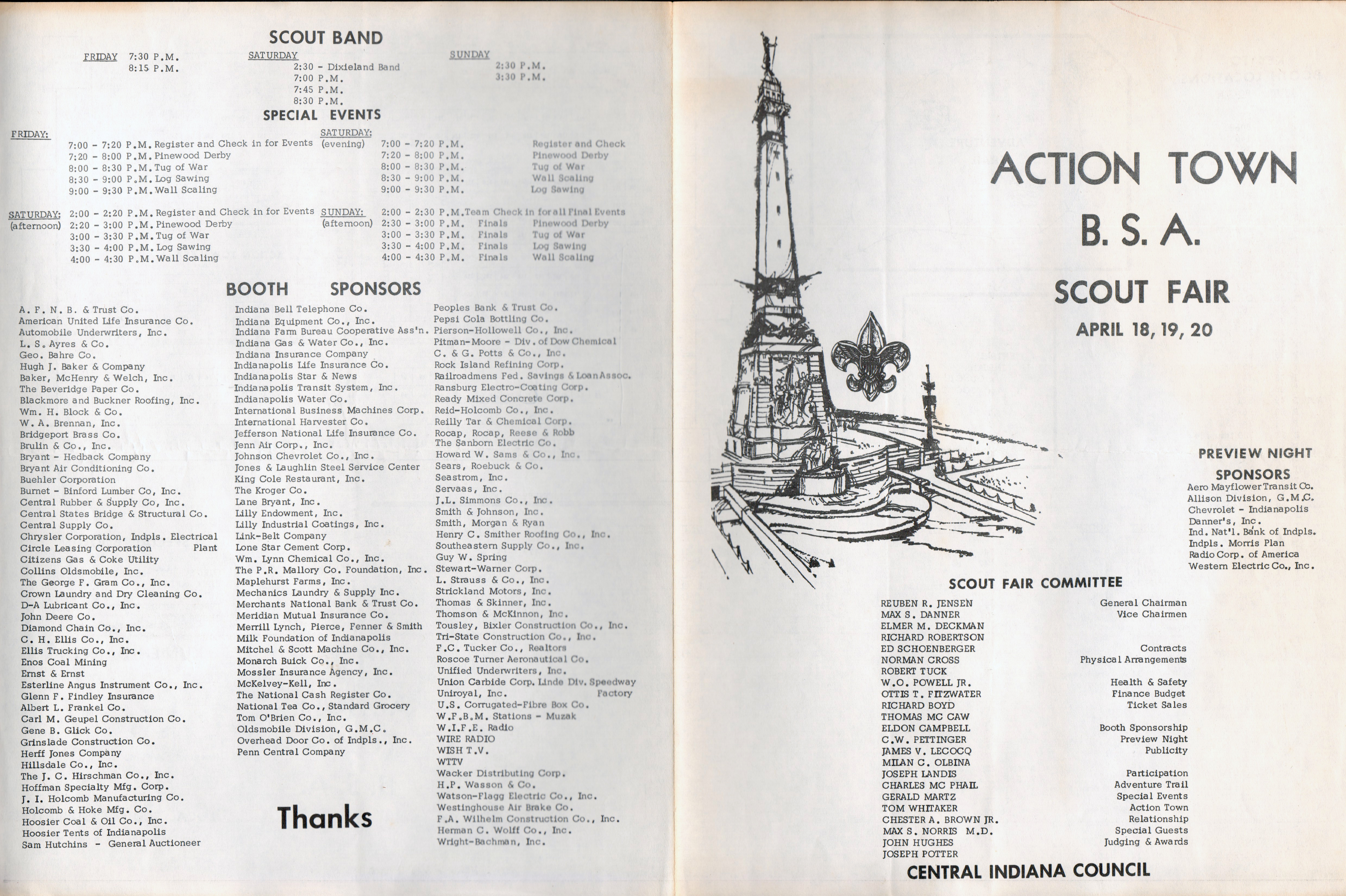 Action Town B. S. A. Scout Fair program - probably State Fairgrounds