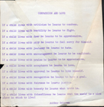 mimeograph of Compassion and Love - If a child lives with ...