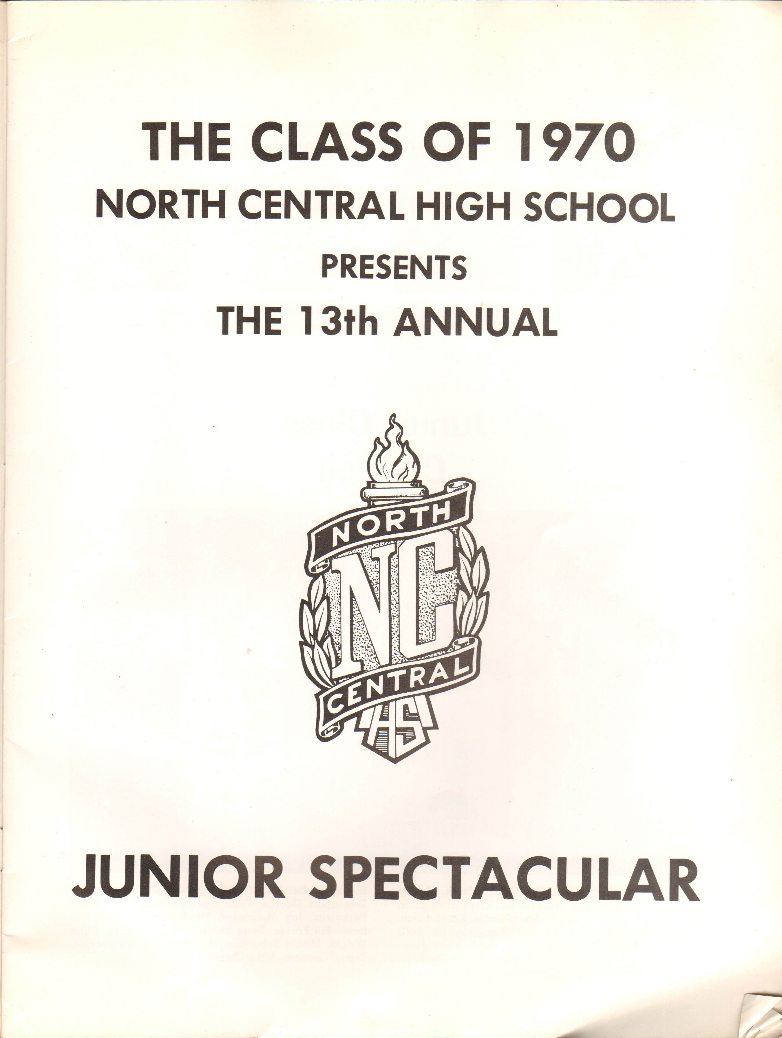 North Central High School Junior Spectacular Class of 70 program