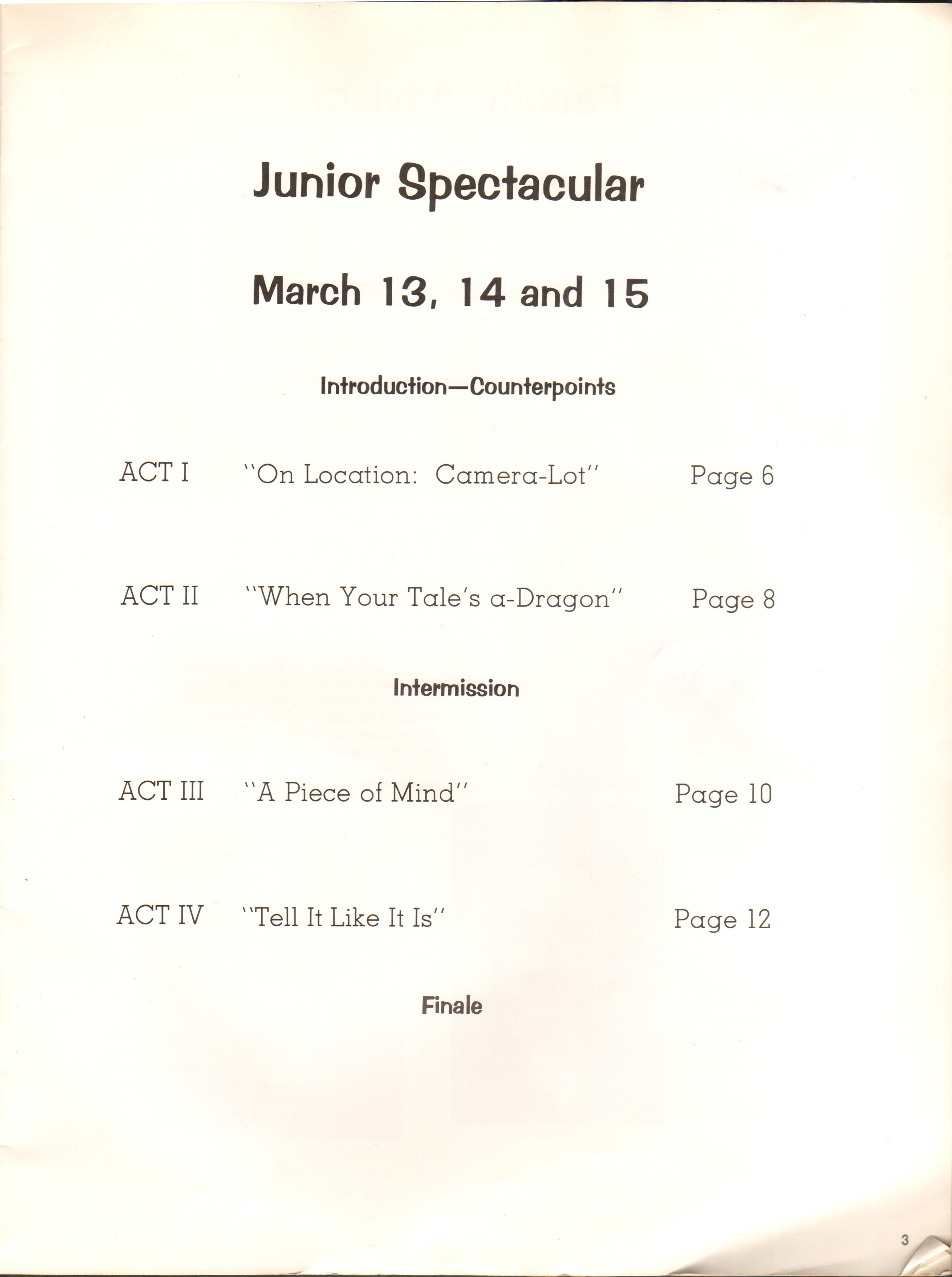 North Central High School Junior Spectacular Class of 70 program