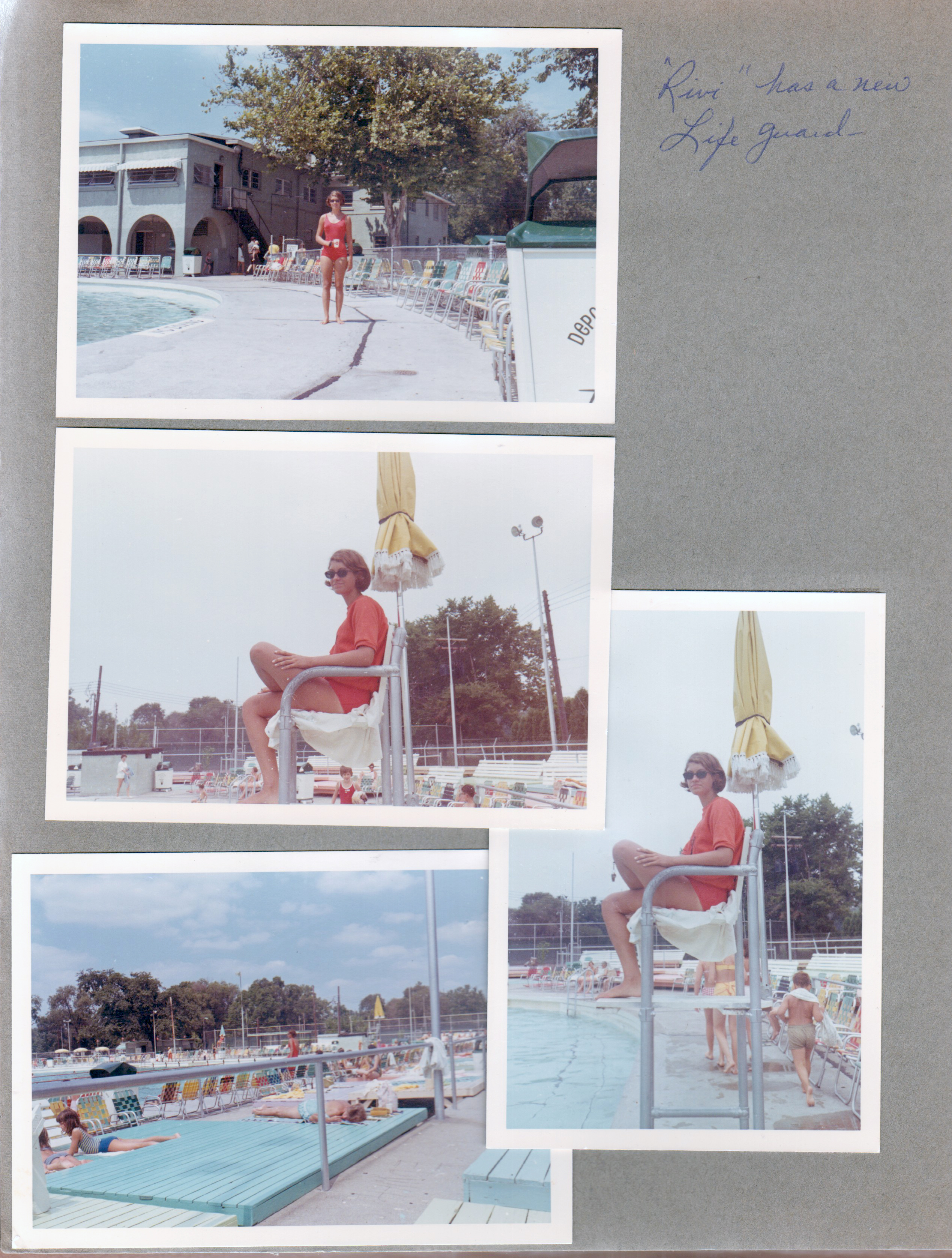 Riviera Club - Susan lifeguarding. Rivi has a new life guard.