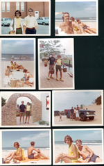 loose photos - Church at Rural and 62nd Susan and Randy Smith - Trip to Minn. Church of God. Warren Dunes MI - beach - John, Susan, Randy. Alan, Rosemary. Windmill Island - Randy and Susan water bucket yokes. Dunes tour.