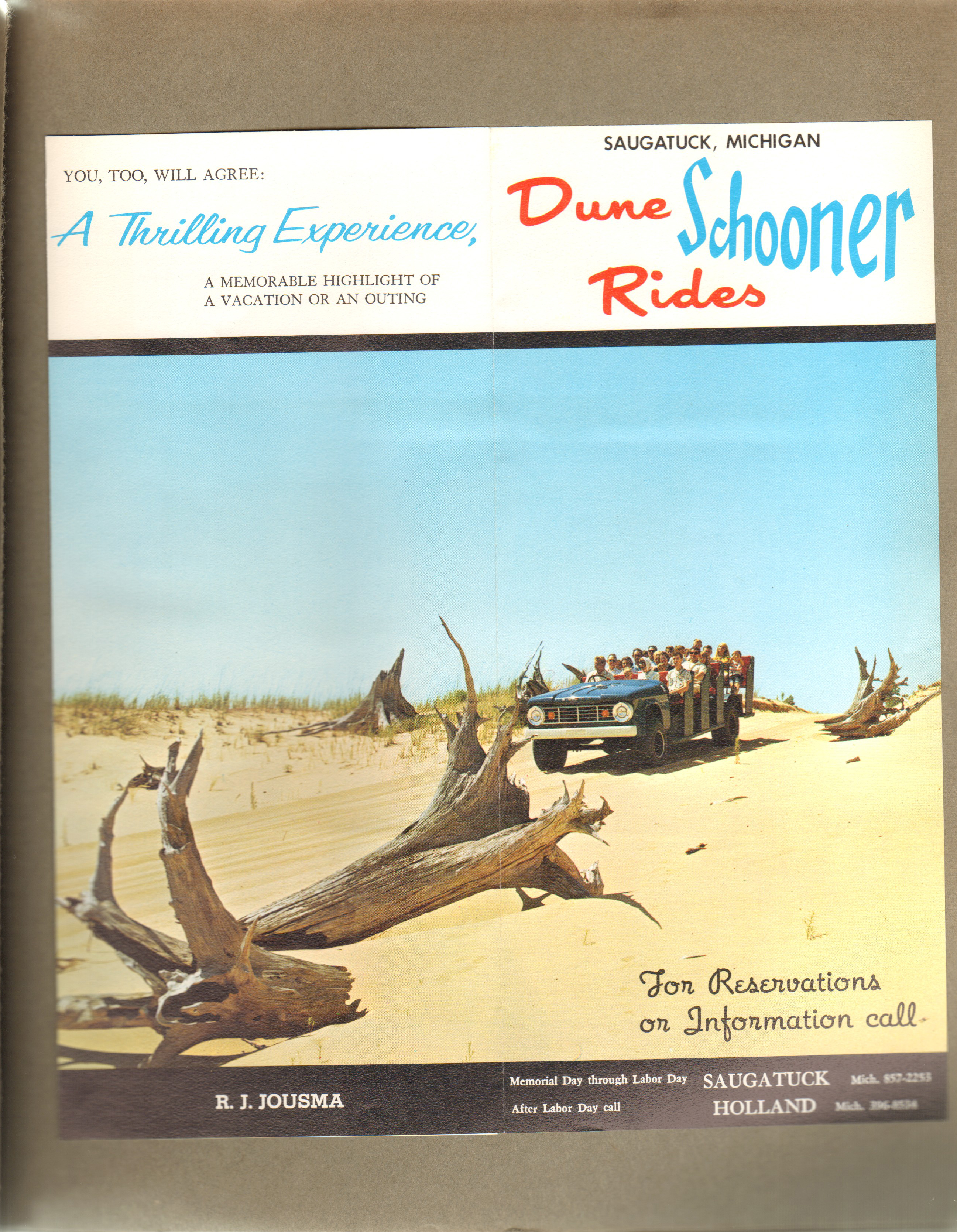 Saugatuck, MI Dune Schooner Ride brochure