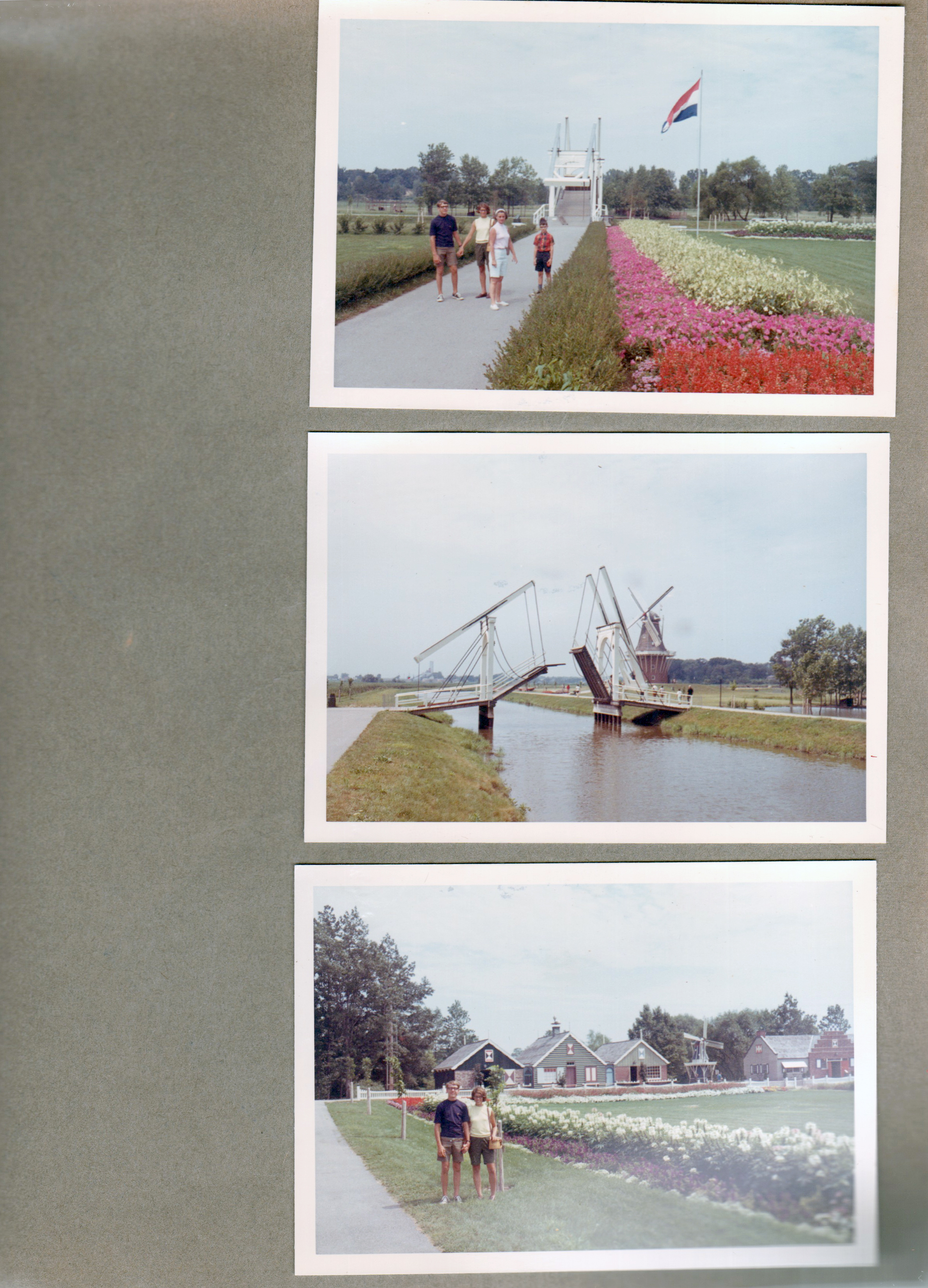 Windmill Island - Holland, MI -  - Randy, Susan, Rosemary, Alan. Drawbridge. Randy, Susan, tulips