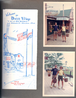 Welcome to Dutch Village, Holland MI brochure. Randy and Susan in wooden shows and bucket yokes
