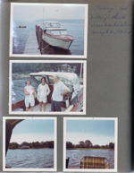Dr and Mrs Joe Smith - 17325 Lake Beach Drive, Springlake, MI. boat. Rosemary, Susan and Joe on boat.