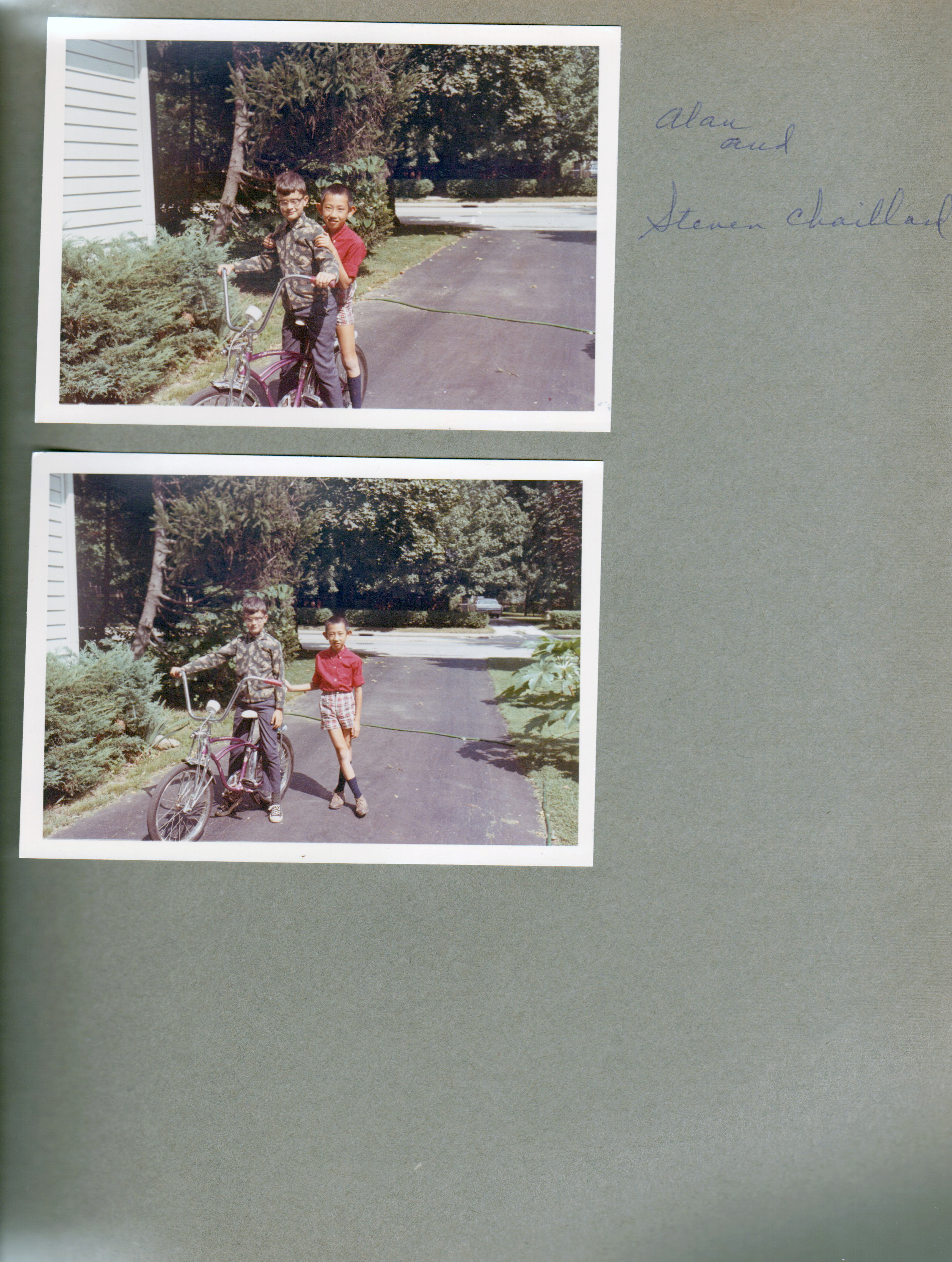 6122 driveway - Alan and Steve Chaillard riding Stingray